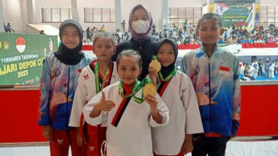 Kembali Rebut Medali Emas, R.A Adheeva Afsheen Alchori Bersinar di Turnamen Taekwondo Kajari Depok Cup