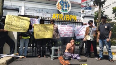 Merugikan Masyarakat Atas Kepemilikan Tanah, Amanat Geruduk Kantor BPN Depok